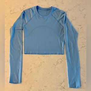 Lululemon Swiftly Tech Cropped Long Sleeve Shirt 2.0, like NEW!!